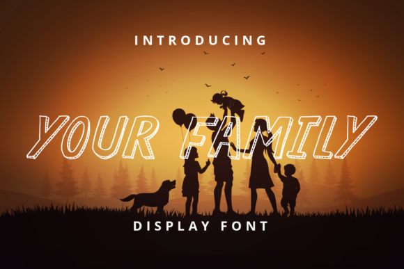 Your Family: A Bold, All-Caps Display Font for Handmade Heart